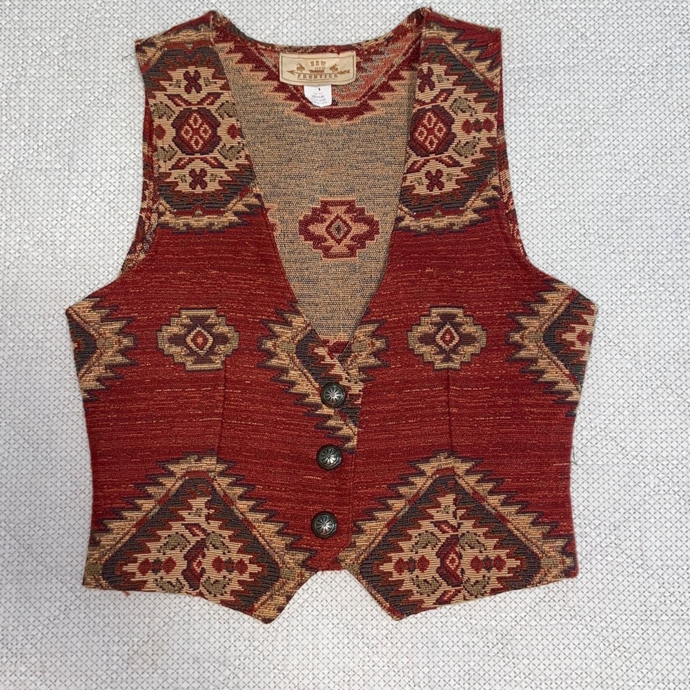Vintage New Frontier Womens Med vest Cowgirl Western